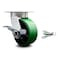 Service Caster 5 Inch Kingpinless Green Poly on Steel Wheel Caster with Brake and Swivel Lock SCC-KP30S520-PUR-GB-SLB-BSL - alternate 1